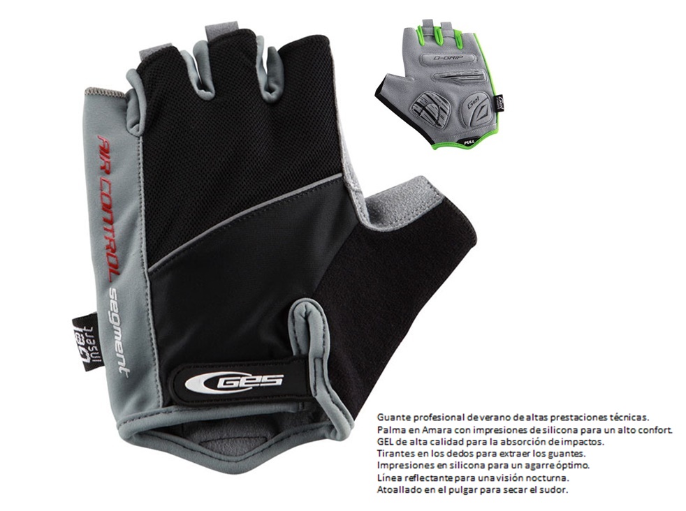 GUANTES BICICLETA GES EVO CORTOS GRIS Talla M